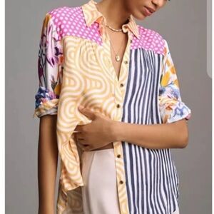 Maeve Anthropologie The Paz Button Down Shirt in Size Medium